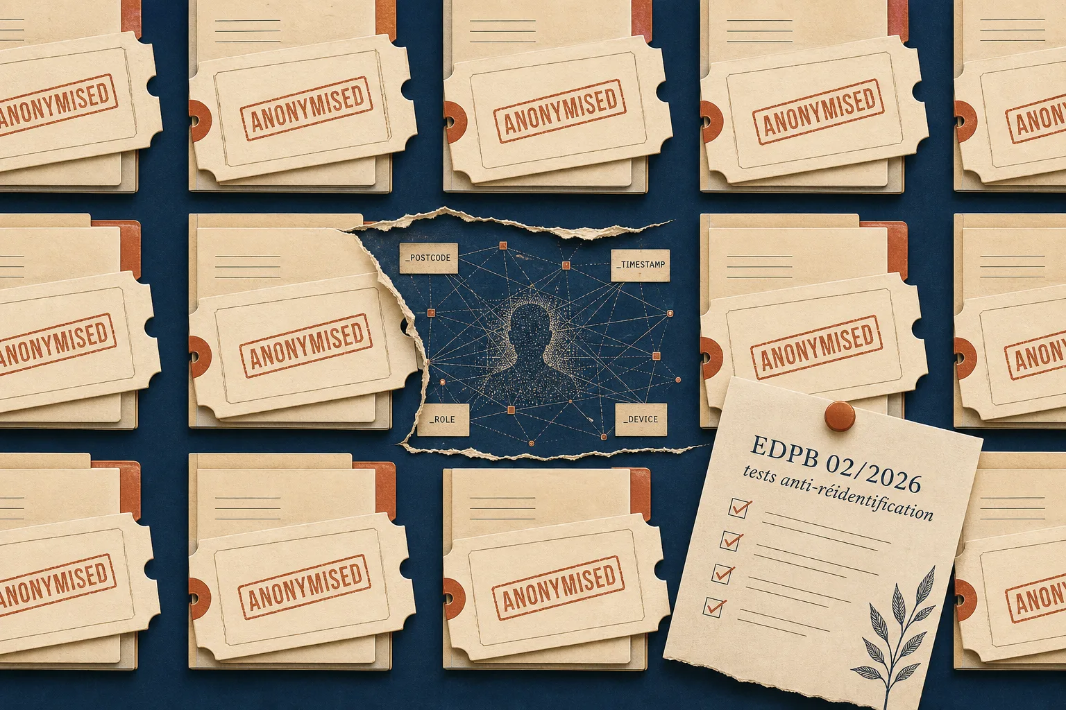 Anonymisation (RGPD) et IA : checklist terrain + tests anti-réidentification (EDPB 2026)