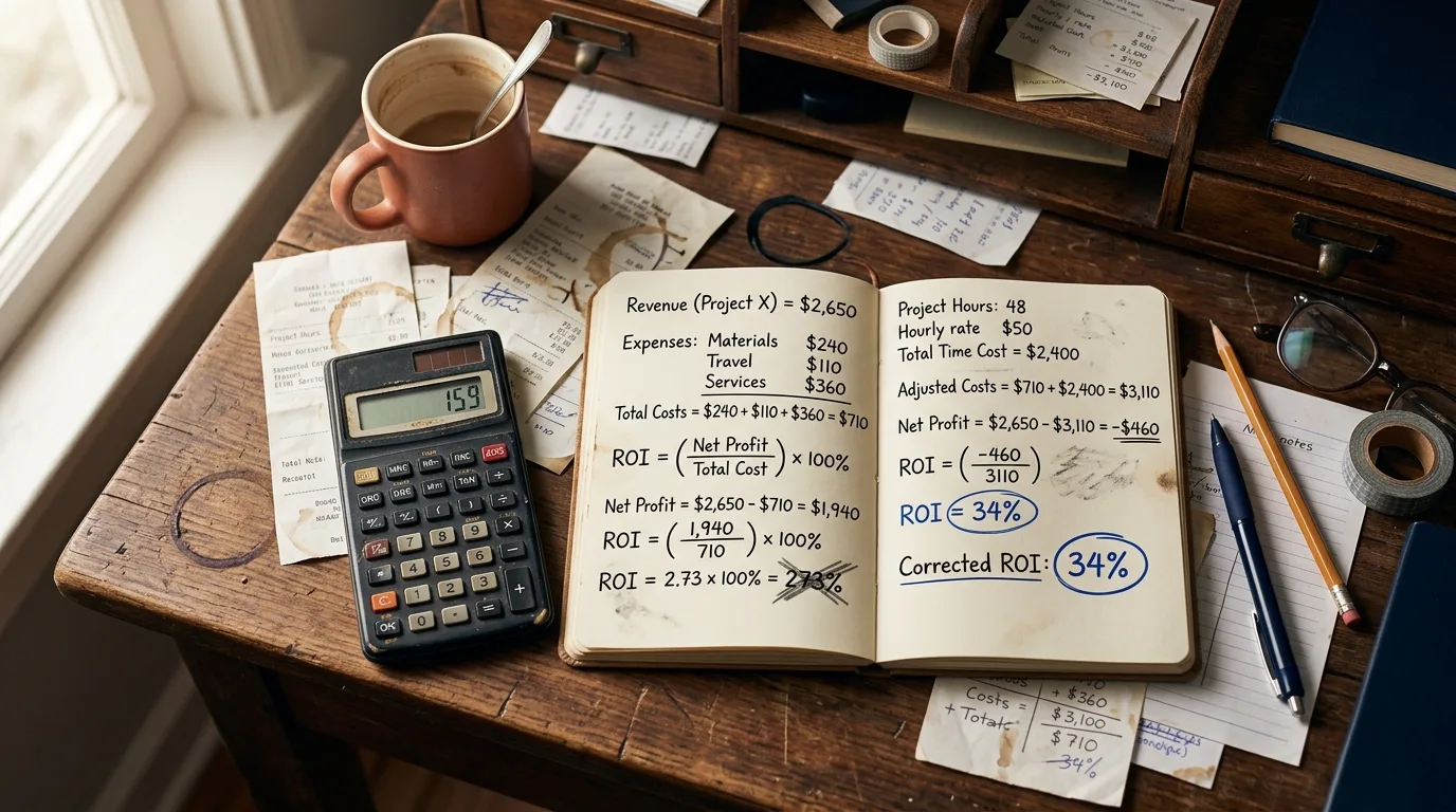 ROI de l'IA pour indépendants : le calcul simple pour viser 159 % (sans te mentir)