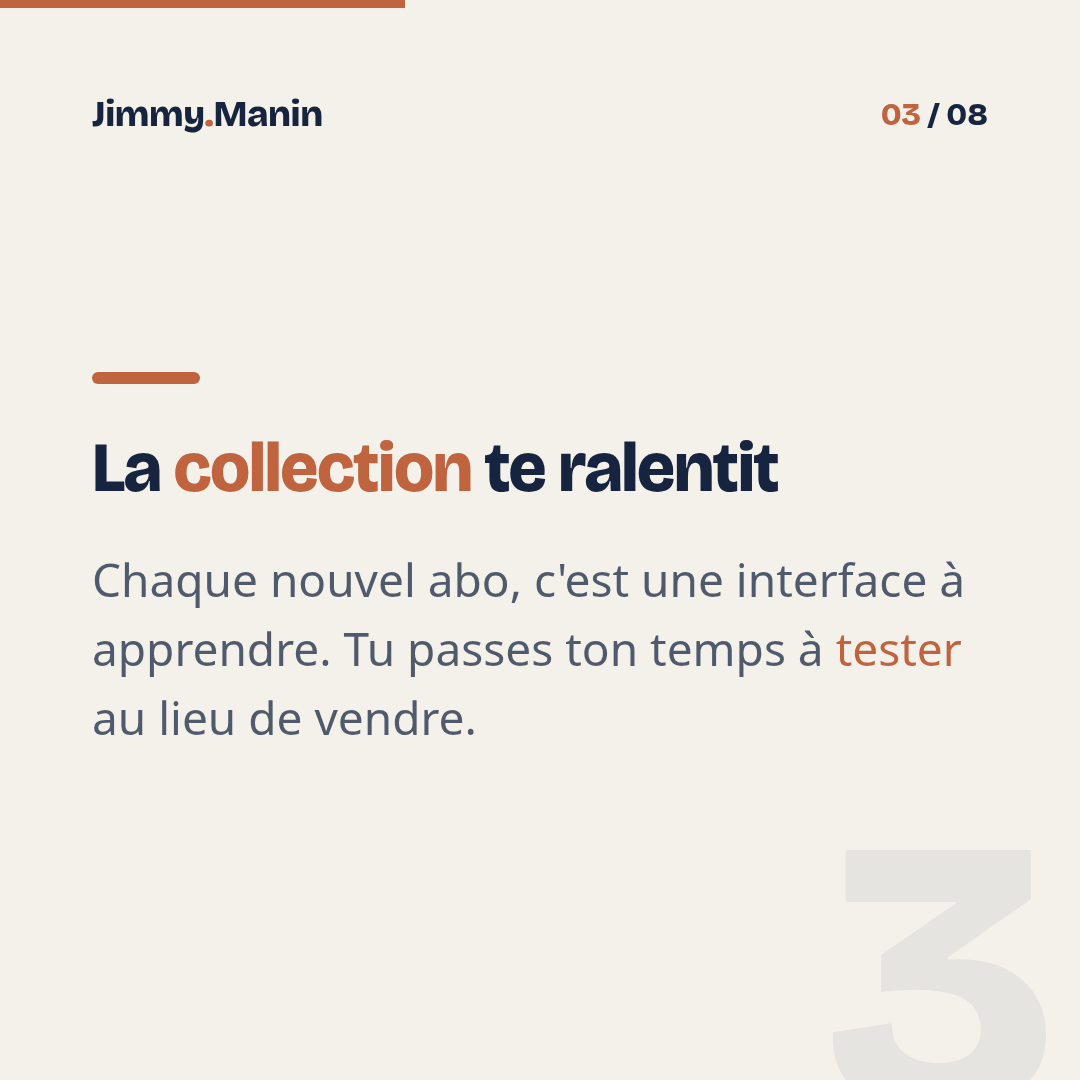 Arrêter d'empiler les outils IA — 3/8