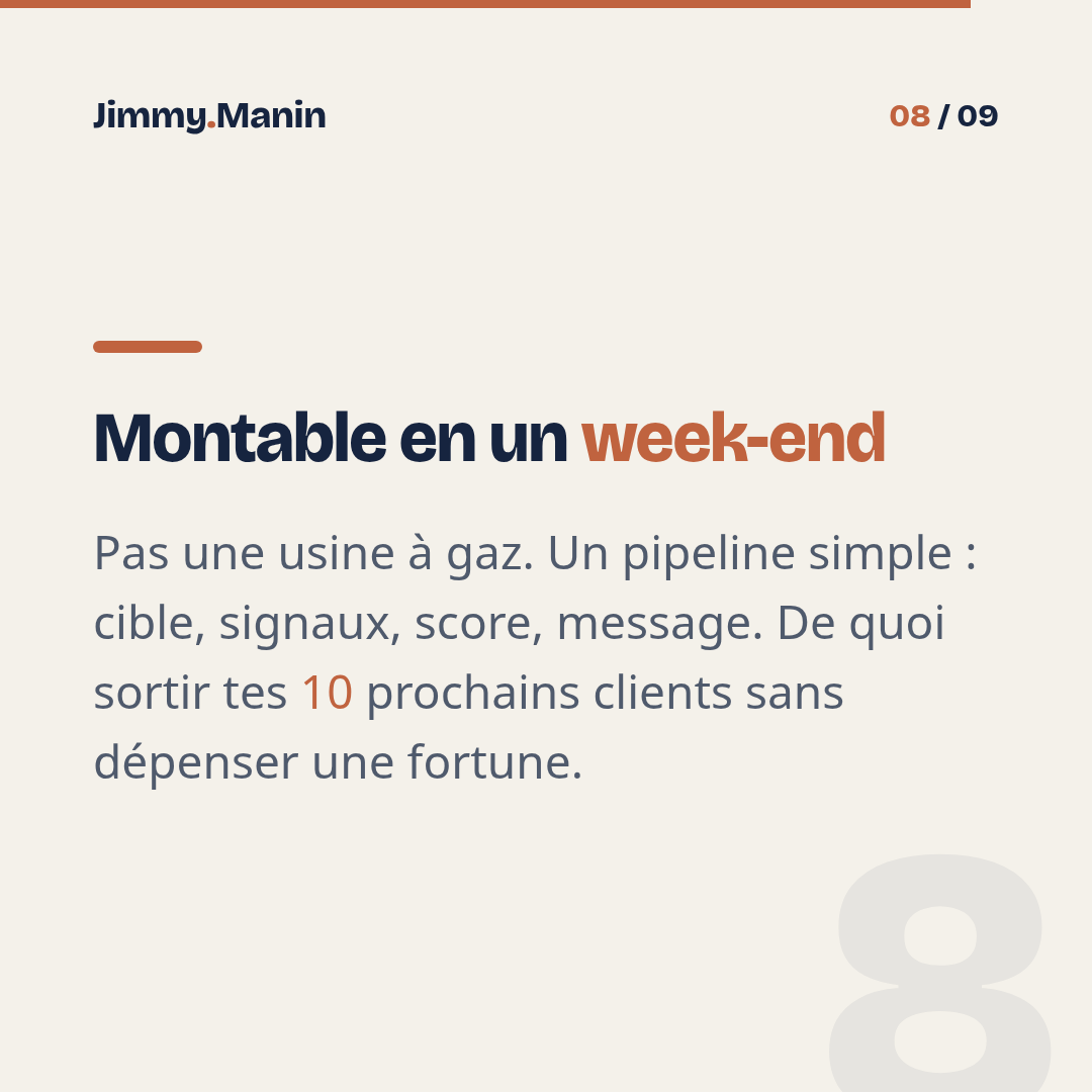 Trouver ses 10 prochains clients avec l'IA ce week-end — 8/9