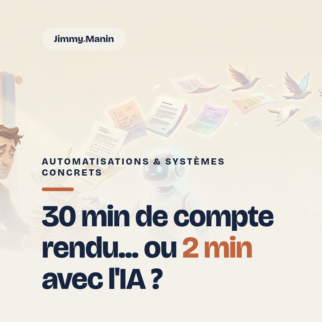 9h, tu sors d'un call. Maintenant 30 min pour rédiger le compte rendu, mettre à...