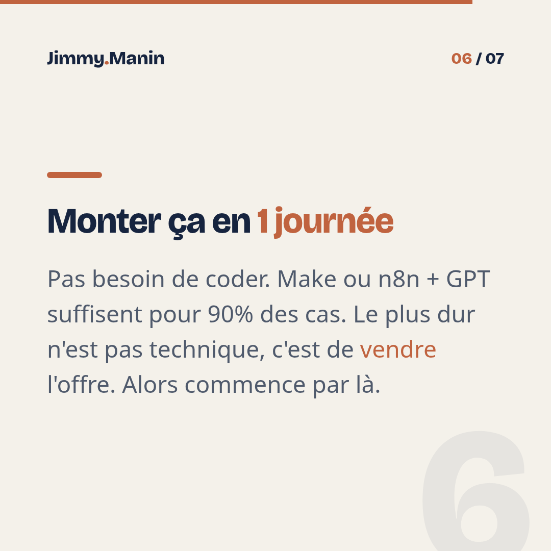 3 automatisations IA que les PME paient 500 à 2000€/mois — 6/7