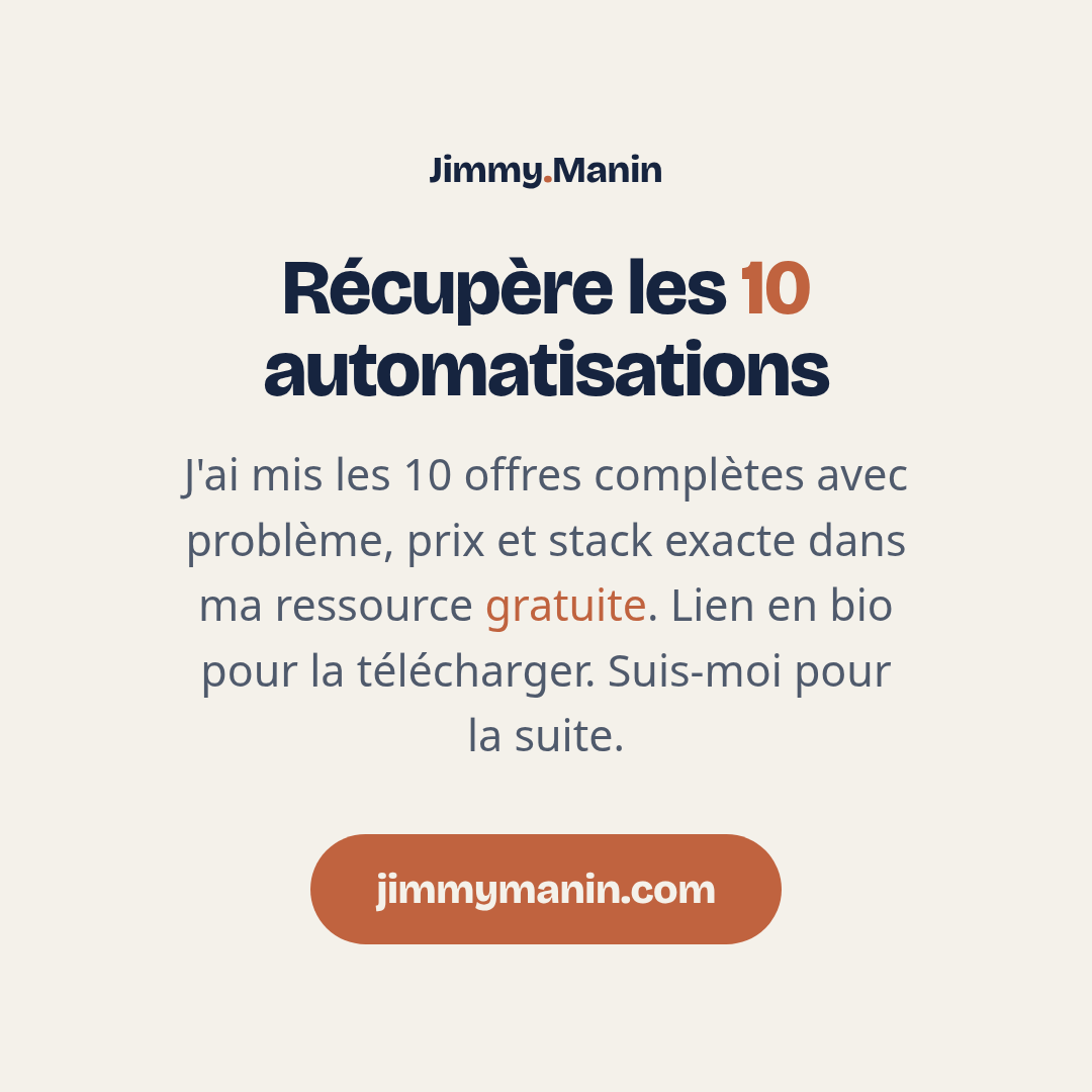 3 automatisations IA que les PME paient 500 à 2000€/mois — 7/7