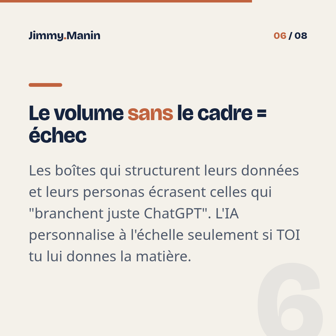 Personnaliser ta prospection IA sans tomber dans le spam — 6/8