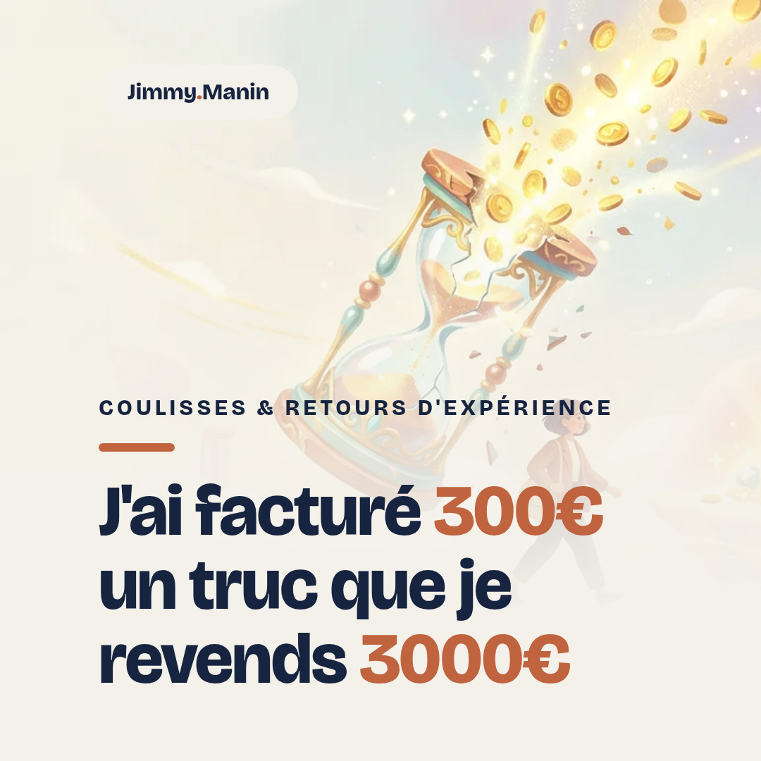 J'ai facturé 300€ une prestation que je revends 3000€ aujourd'hui. La prestation...