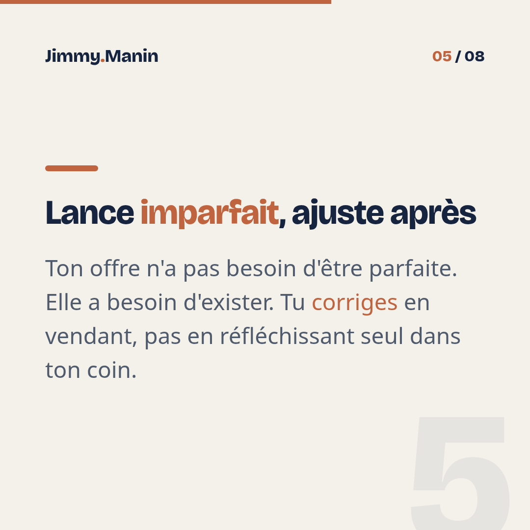 Arrête de regarder des tutos IA et lance ton offre cette semaine — 5/8