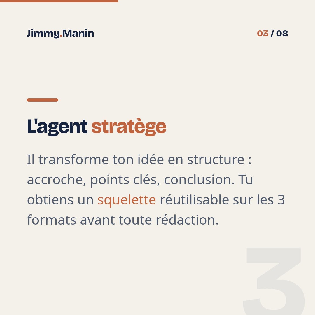 Le workflow d'agents IA qui produit ton contenu pour 3 plateformes — 3/8