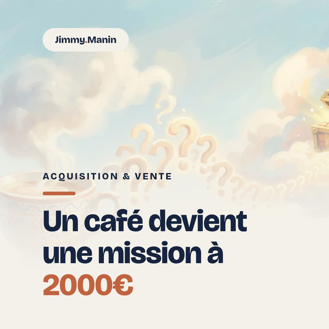 Un café avec un dirigeant peut devenir une mission à 2000€. Mais pas si tu pitch...